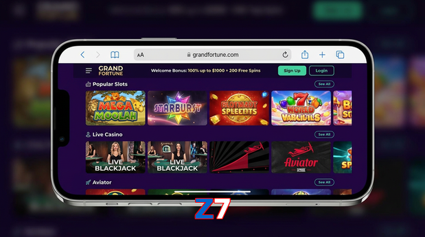 Main screen of Z7 ios page for PK players